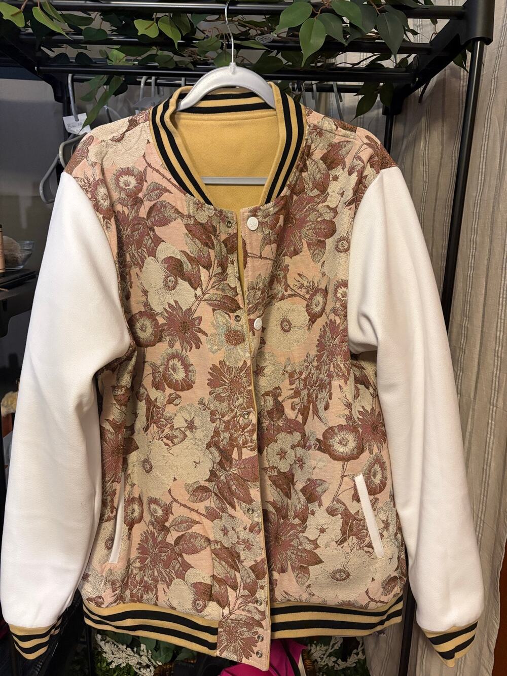The Hideout Company Reversible bomber varsity style jacket